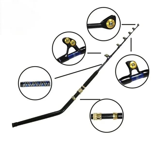 Wholesale alu bent butt PAC BAY roller guide 30LBS 50LBS 80LBS 130LBS boat rods Jigging sea fishing rod