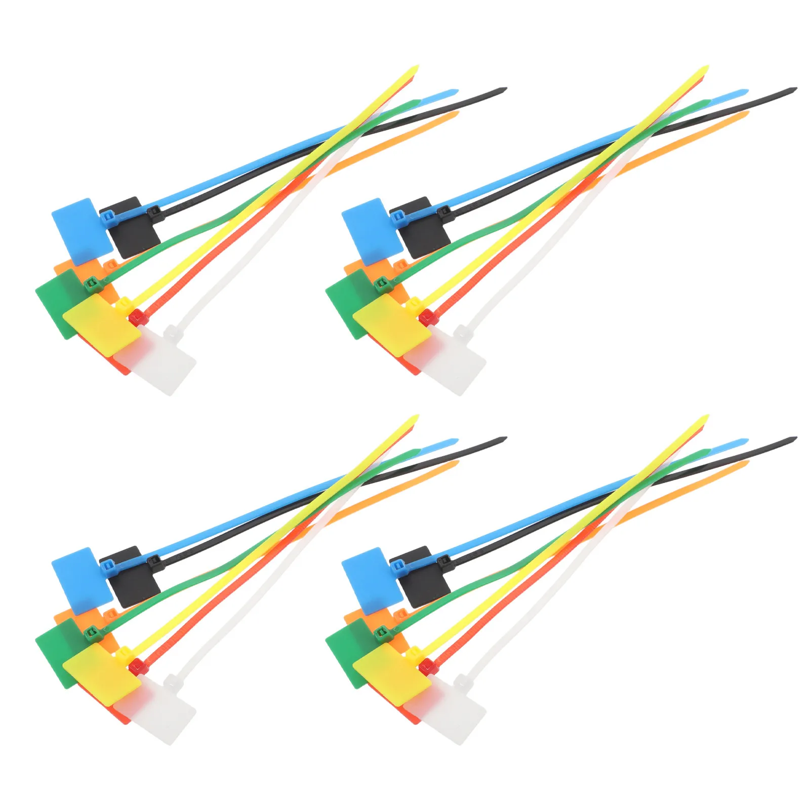 250Pcs Waterproof Nylon Zip Tie Tags Multi- -Locking Cable Markers with Large Write-on Labels for Indoor Outdoor Wire