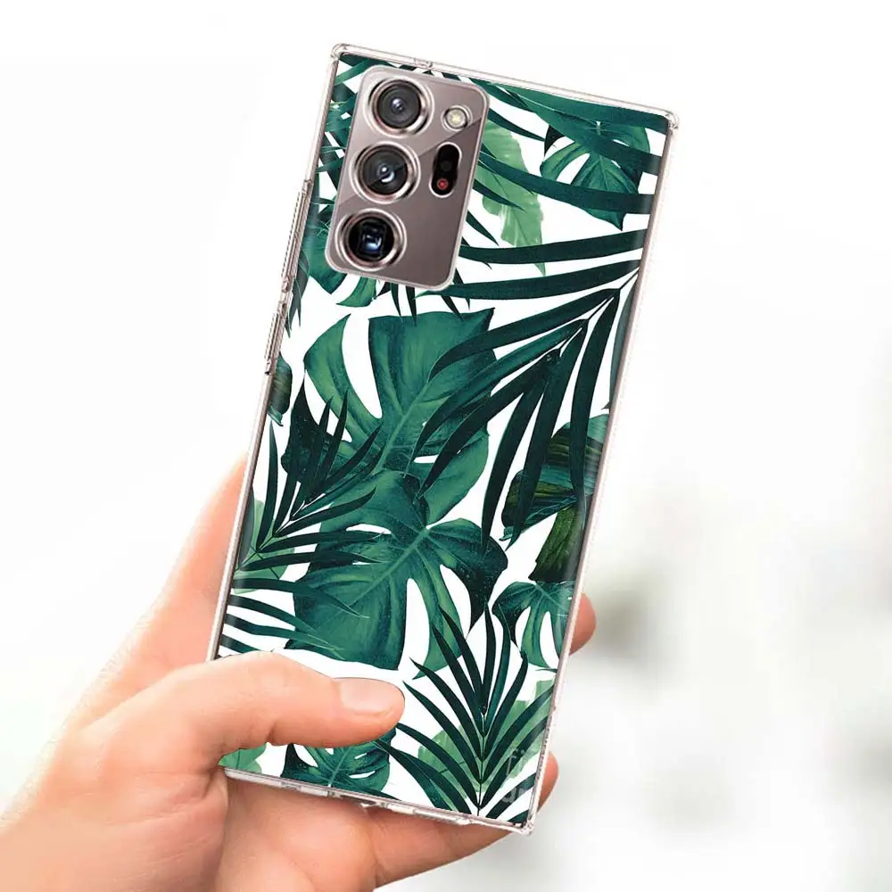 Tropical Floral Botanic Leaves Case Coque For Samsung Galaxy Note 20 Ultra 10 Pro S10 Plus 9 8 S9 S8 + S7 Edge Lite Soft Shell F