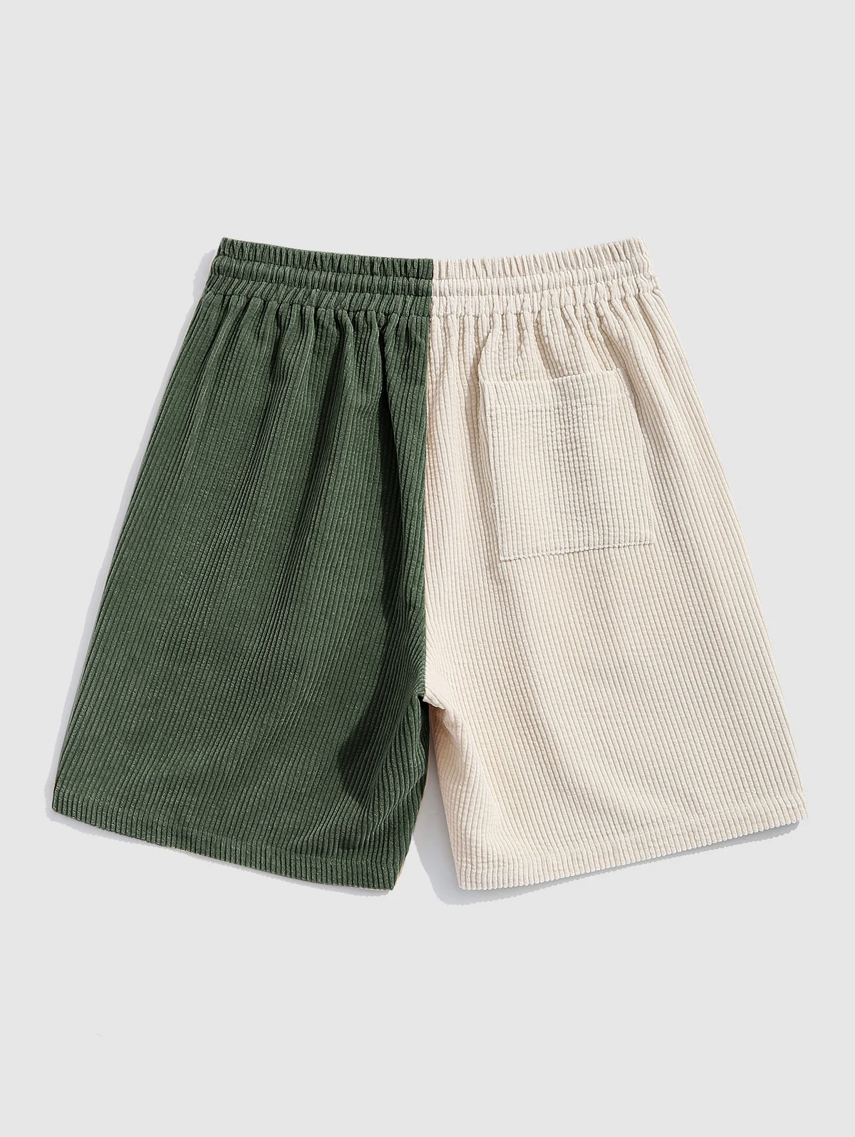 ZAFUL Two Tone Color Drawstring Corduroy Shorts