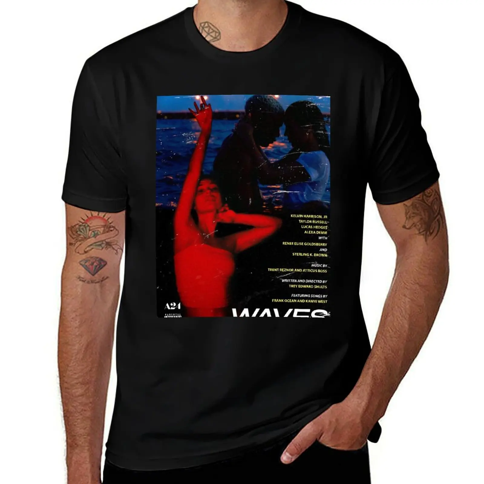 Waves - A24 Movie Poster T-Shirt Stylish Print Short Sleeve Tee