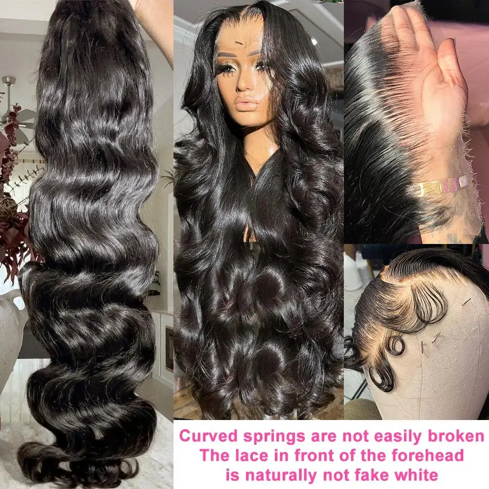 34 Inch 13x6 Lace Front Wigs 100% Human Hair 180% Density Body Wave 4x4 Lace Closure Wigs Human Hair Pre Plucked Hairline Sale