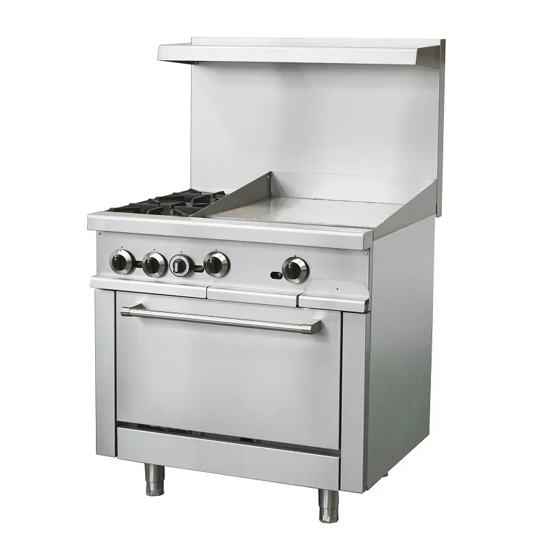 

36 Inch Commercial Gas Cooking Range 24"Griddle+2 top burner with oven Range Oven