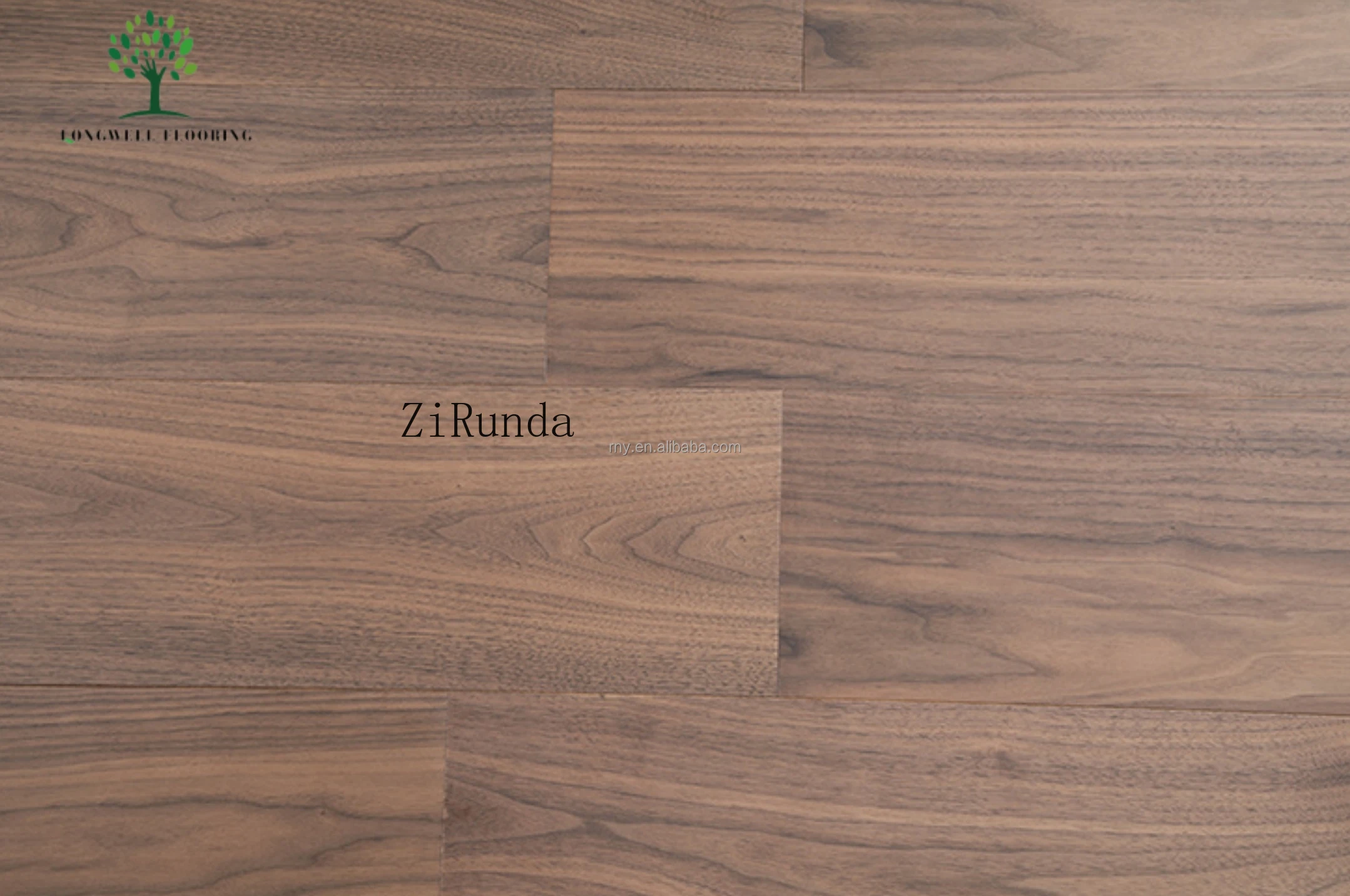 Versión personalizada Piso de roble cepillado interior clásico moderno de 190 mm de ancho Madera de ingeniería de nogal negro multicapa de alta calidad