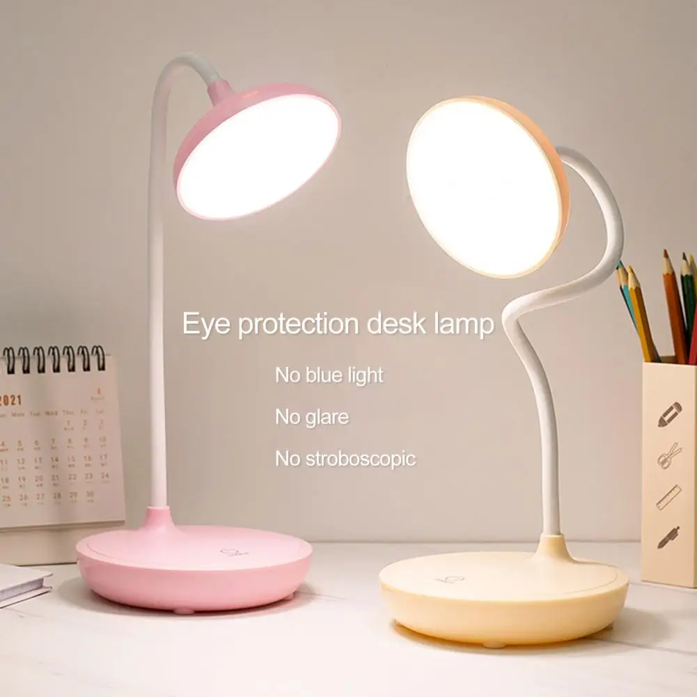 Desk Lamp Flexible Hose Design Flicker-Free Eye Protection Non-Glaring Ultra-Bright Illumination ABS Blue-light Free LED Night L