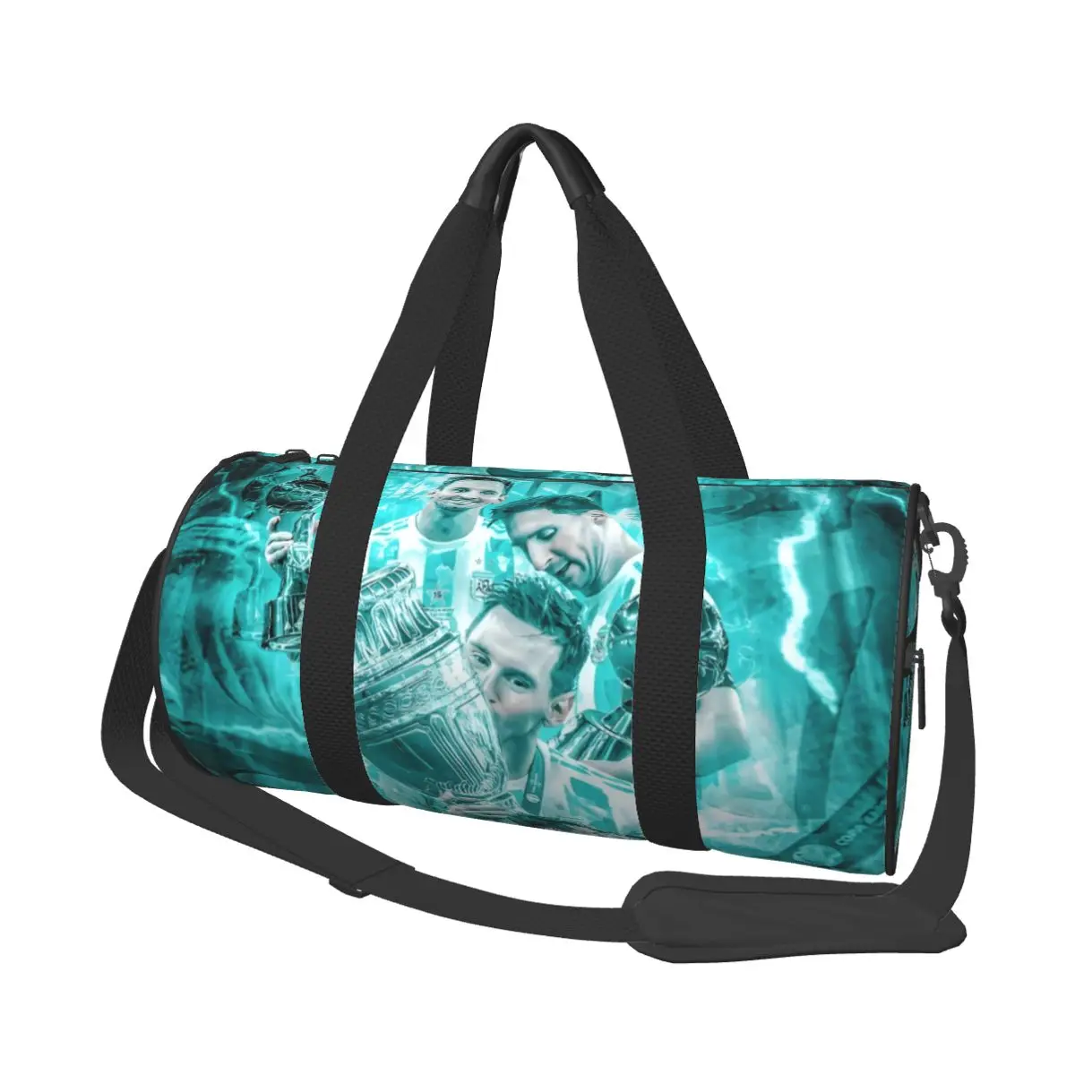 Football Star Messi Weekend Gym Yoga Luggage Bags Sport Duffle Bag Round Large Capacity Travel Duffel Bag