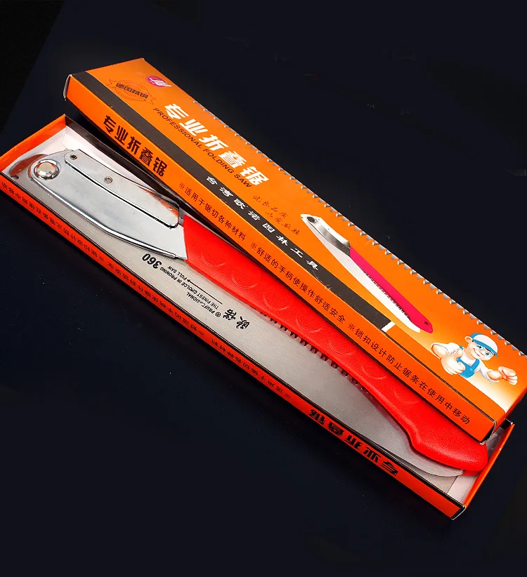 For Wood Branches Cutting Tree Trimming Bamboo Pruning Bone 3 sided tooth safety lock Quick folding saw 14inch manganese steel