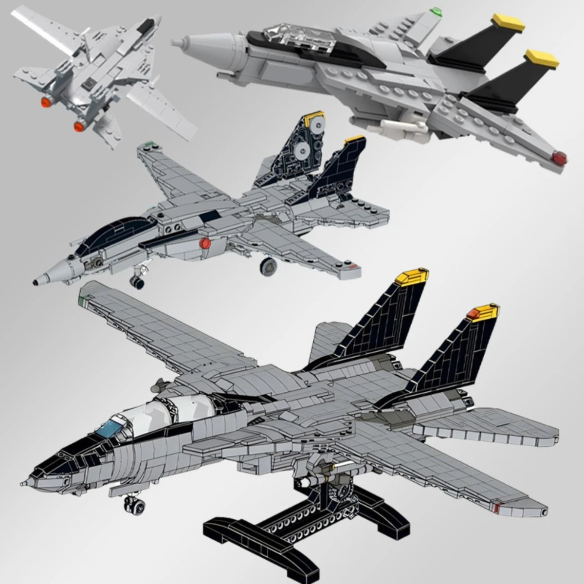 

Modern Military Technology Fighter Building Blocks MOC F14 Tomcat Main Battle Aircraft Model Kids Puzzle Toy Boy's Birthday Gift
