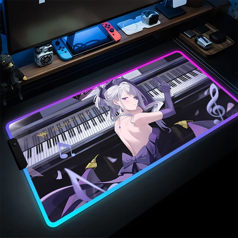 

RGB Mouse Pad Gaming Accessories Keyboard Pad LED Gamer Designed Specifically For E-sports Blue Archive Sorasaki Hina Mousepad