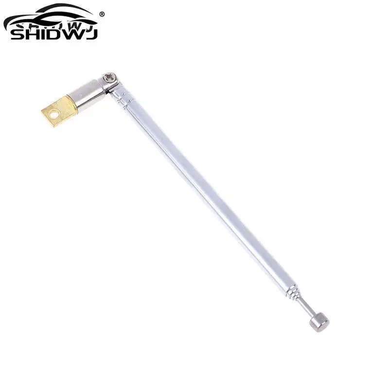 Hot sale 1PC 370mm 5 Sections Telescopic Stainless Steel AM FM Radio Universal Antenna