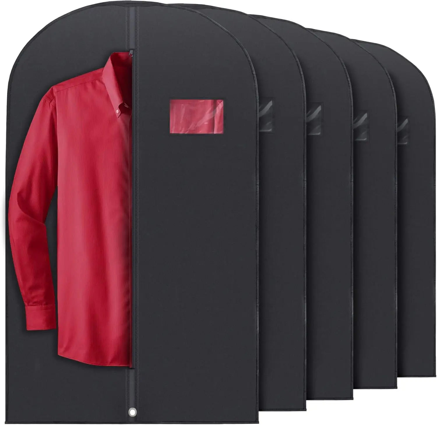 

Черный чехол для одежды 40 дюймов для путешествий и хранения в шкафу, защищает платья, пальто и костюмы, с подвесным чехлом