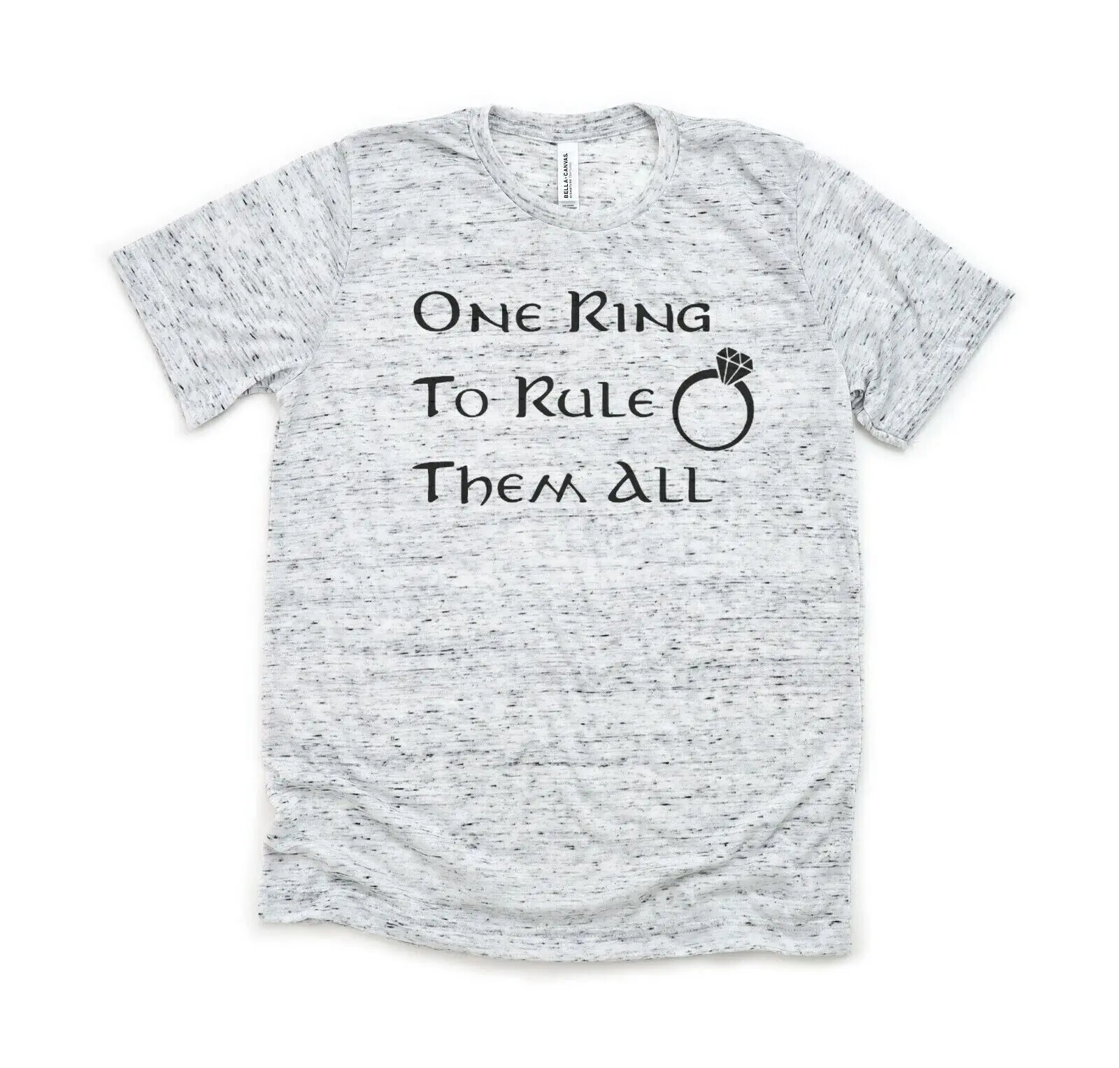 One Ring To Rule Them All Bella and Canvas White Marble T Shirt Size L