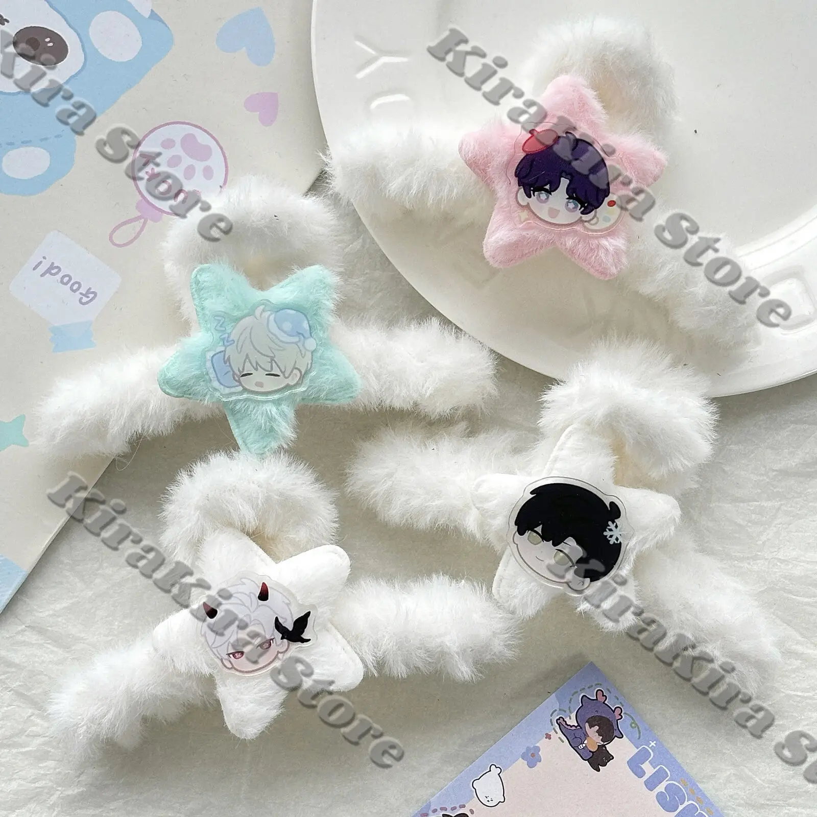 

Love and Deepspace Sylus Plush Hairclip Loveliness Cosplay Bobby Pin Rafayel Zayne Xavier Claw Clip Adorable Anime Headdress