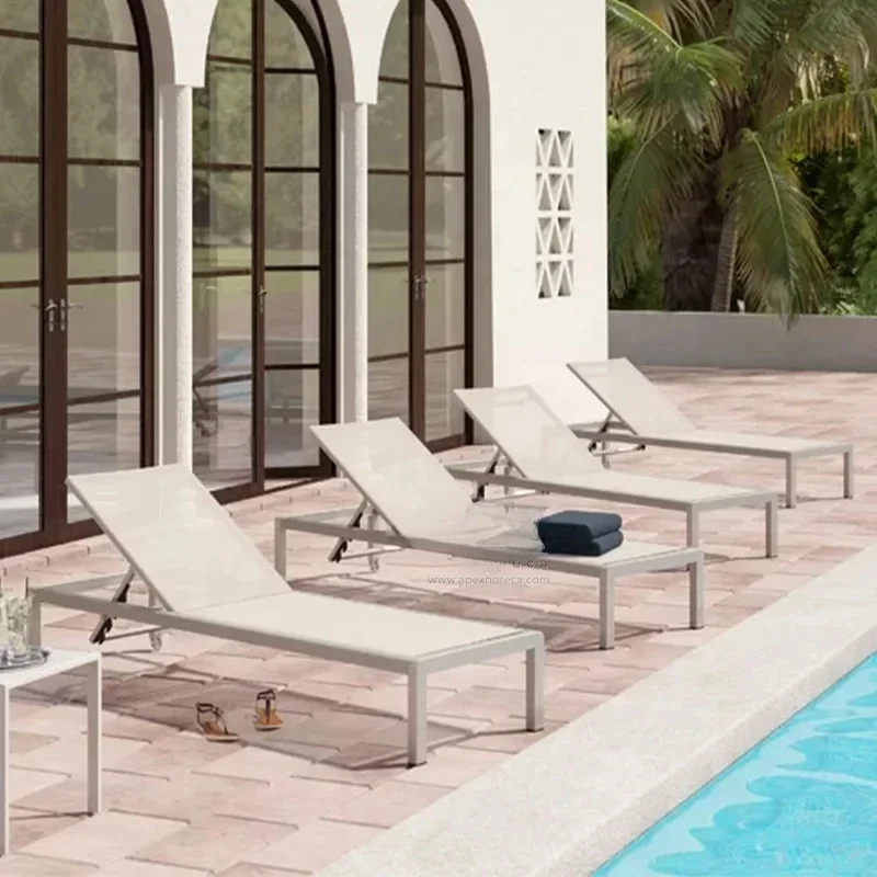 

Customizable Patio Pool Chaise Lounge Day bed Chair Adjustable Swimming Aluminum Daybed Outdoor Beach