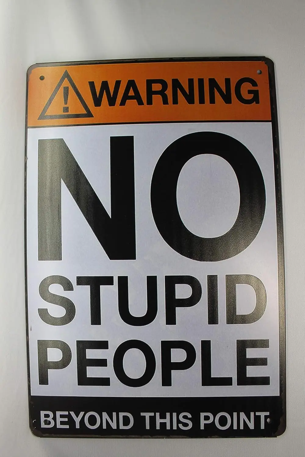 Warning No Stupid People Tin Sign Vintage Metal Plaque Bar Pub Wall Decor 20cm*30cm for Dining Room Billiard House Decoration Pa