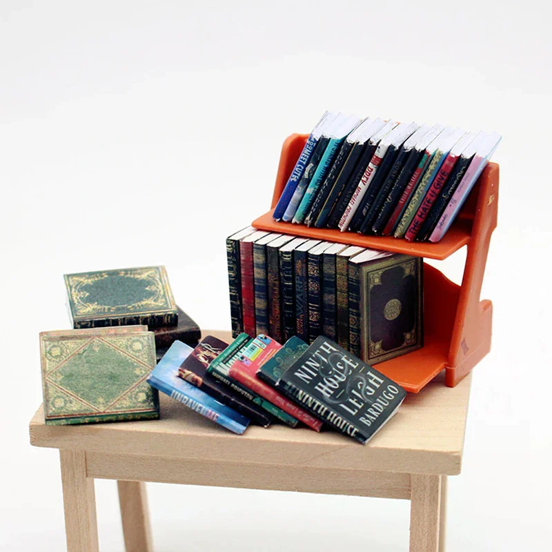1:12 Dollhouse Simulation Mini Books Bookcase Bookshelf Model Furniture Accessories For Dolls House Decoration Toys Gift