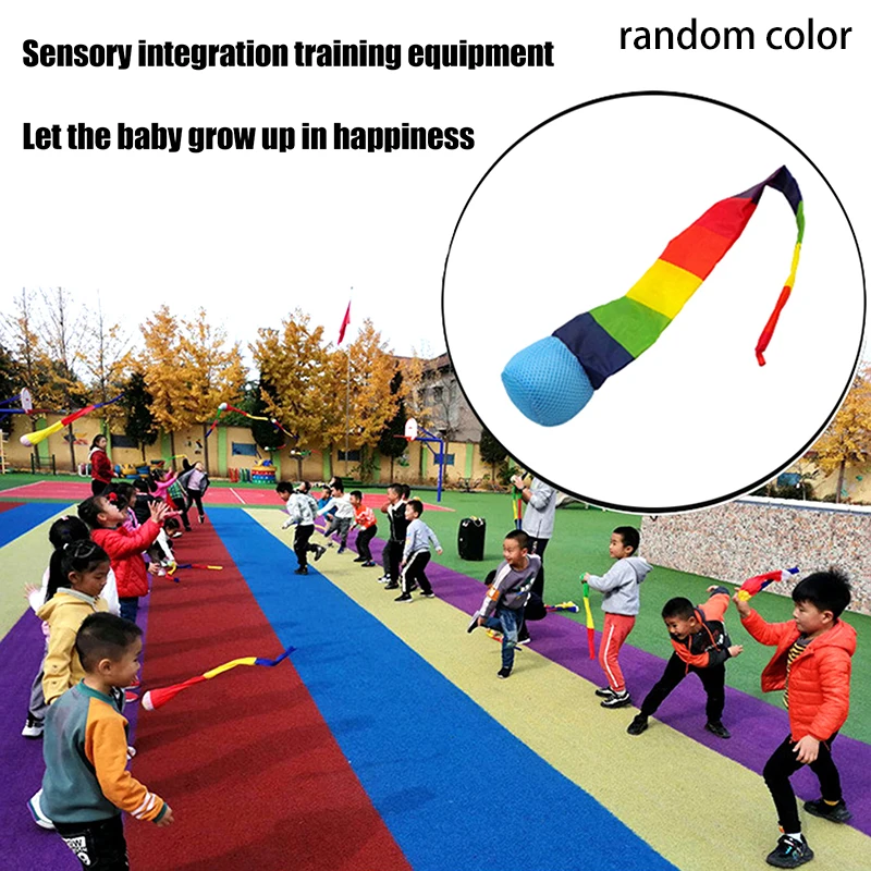 Rainbow Tail Ball Eco-Friendly Fabric Sandbag Meteor Ball Safe Catch Tail Soft Ball Kindergarten Sensory Training Kid Toy