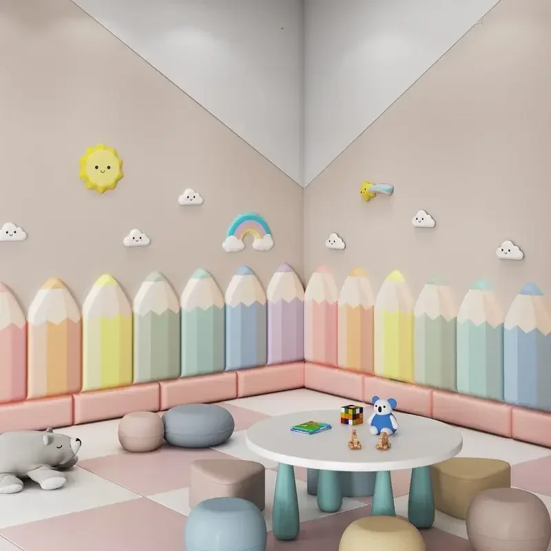 Pencil Shap Bed Headboard Childern Room Decoration Bed Head Boards Wall Panels Home Decoration Cabecero Cama 3D Wall Sticker
