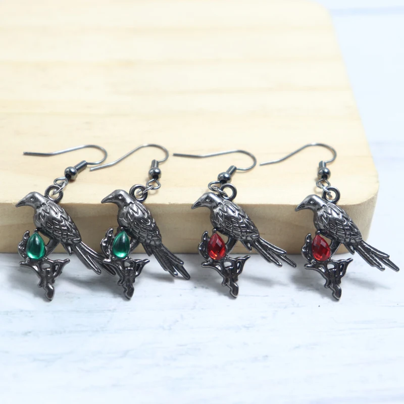 Darkness Thorn Rose Crow Drop Earrings Woman Girl Halloween Accessories Goth Birdcage Hoop Earring Punk Trinket Ear Drops