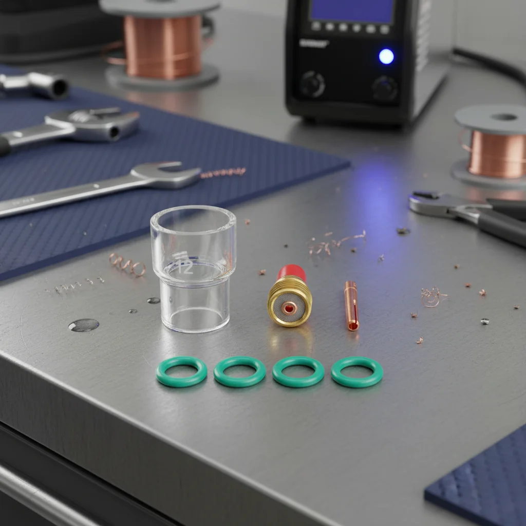 

7 шт. сварочная горелка TIG для газовых линз, комплект стеклянных чашек для WP-9/20/25, аргоновая сварочная горелка, комплект стекла для газовых линз с короткой ручкой