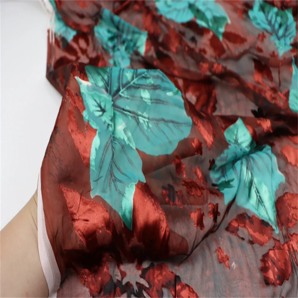 Kain Sutra Organik Nyaman dengan Tekstur Terbakar, Opal Mengkilap, Bertekstur Baik untuk Pakaian Wanita, Rok, Piyama, Gaun