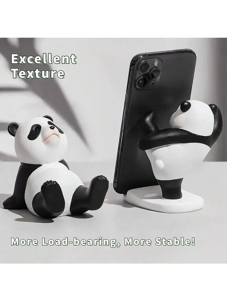 

Cute Panda Phone Stand For Desk Adjustable Smartphone Tablet Holder Stable Load Bearing Decor