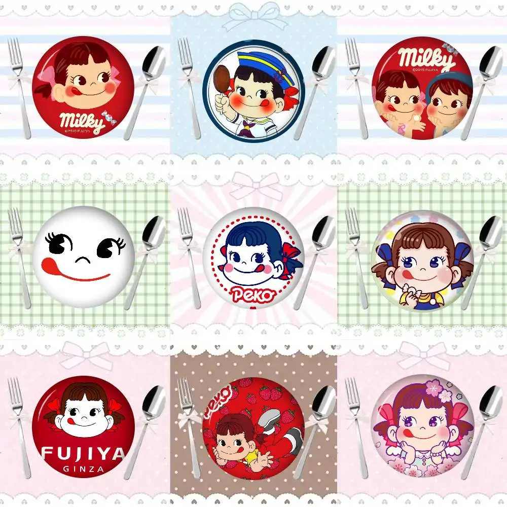 Anime-Broschen, niedliche Cartoon-Anstecknadeln für Jacken und Jeans, Revers-Pins, Geschenk-Accessoires, lustiges süßes F-Fujiya-Süßigkeiten-Logo
