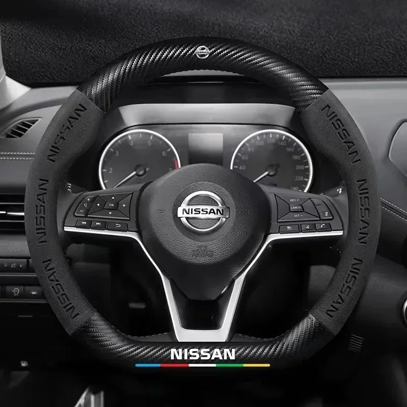 Car Steering Wheel Cover Nissan Qashqai Juke X-Trail Patrol Note Leaf Altima Maxima Micra Murano Rogue Pulsar Sentra Teana Tiida
