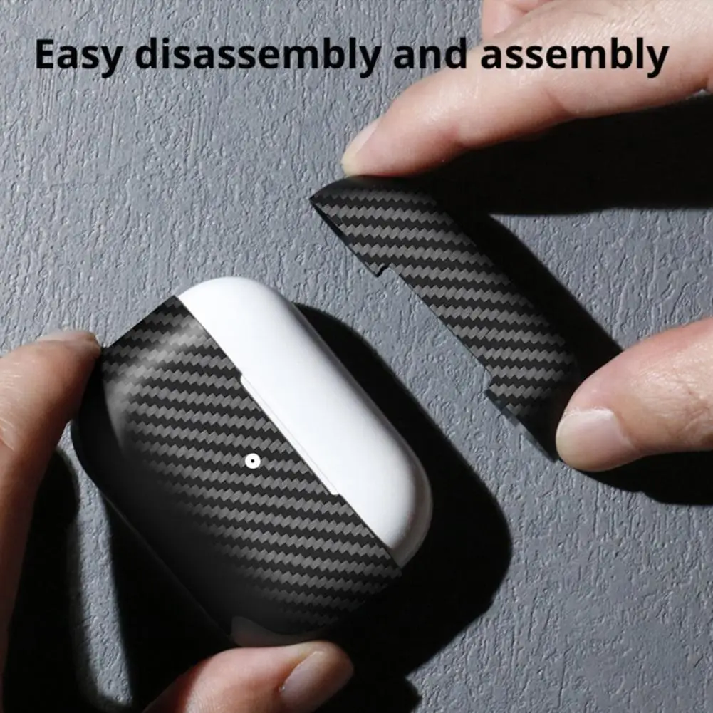 ل AirPods Pro 2/3 ألياف الكربون سماعة واقية سماعة بلوتوث مكافحة قطرة غطاء واقٍ مزخرف لهاتف آيفون ل AirPods Pro واقية