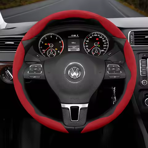 Compatible with Volkswagen steering wheel covers: Passat, Touareg, Touro, Santana, Polo, Bora, faux suede trucker buckle covers.