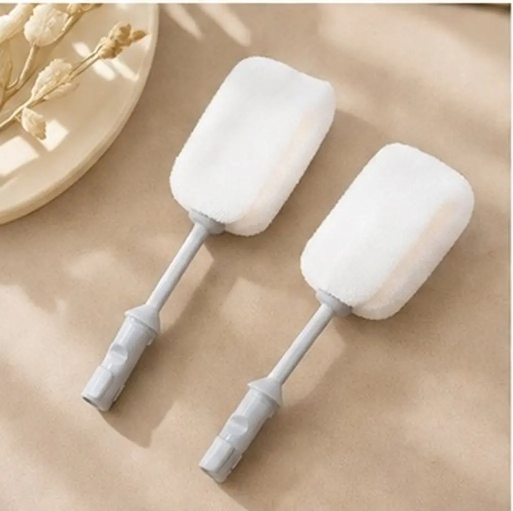 2Pcs Sponge Bottle Brush Replacement Soft Baby Nipple Cleaner for Bottle Cup Cleaning Powerful Sponge Brush for Baby Bottles
