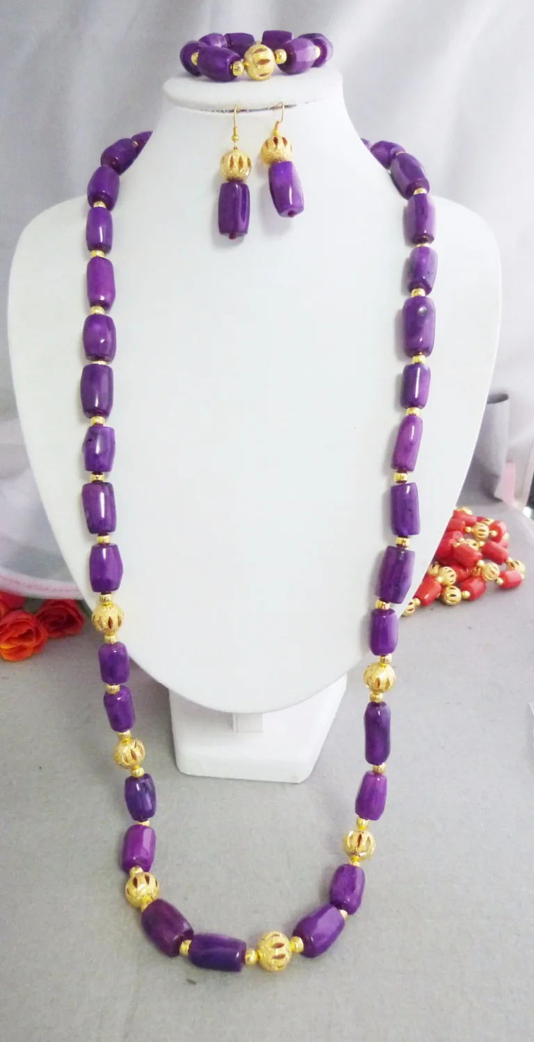 2021-- hot selling ! purple coral pipe jewelry set! (40 inches)