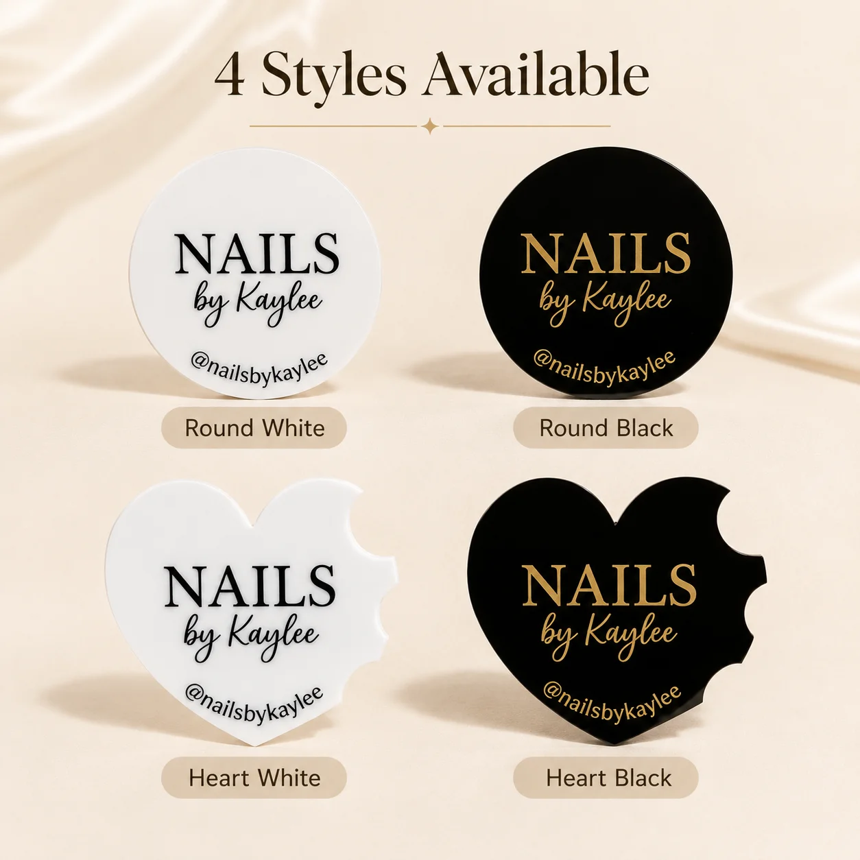 Personalized Nailfie Plate Custom Text Nail Art Photo Prop Beauty Salon Manicure Showcase For Nail Technician Content Creation
