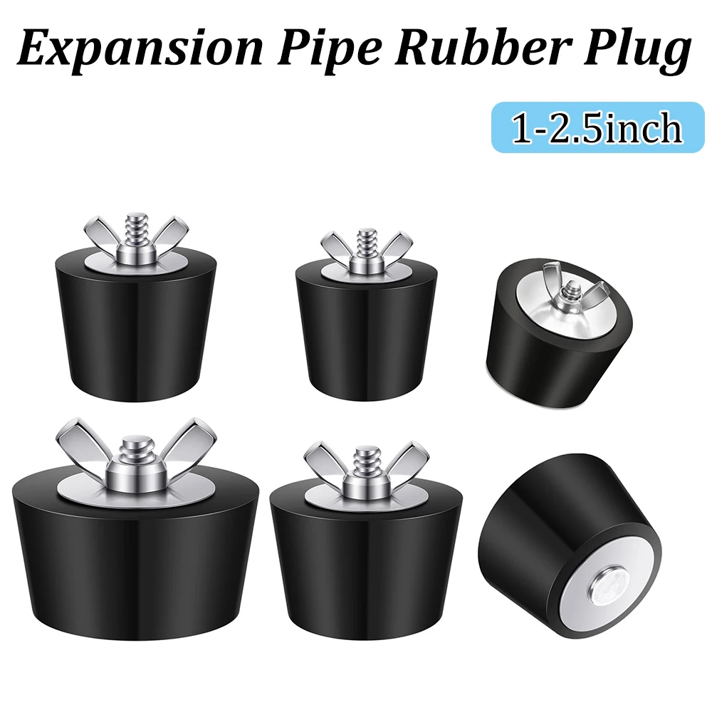Bouchon en caoutchouc pour tuyau d'expansion, 1 à 2.5 pouces de diamètre, bouchon d'hivernage pour piscine, bouchon de tuyau avec vis en acier inoxydable