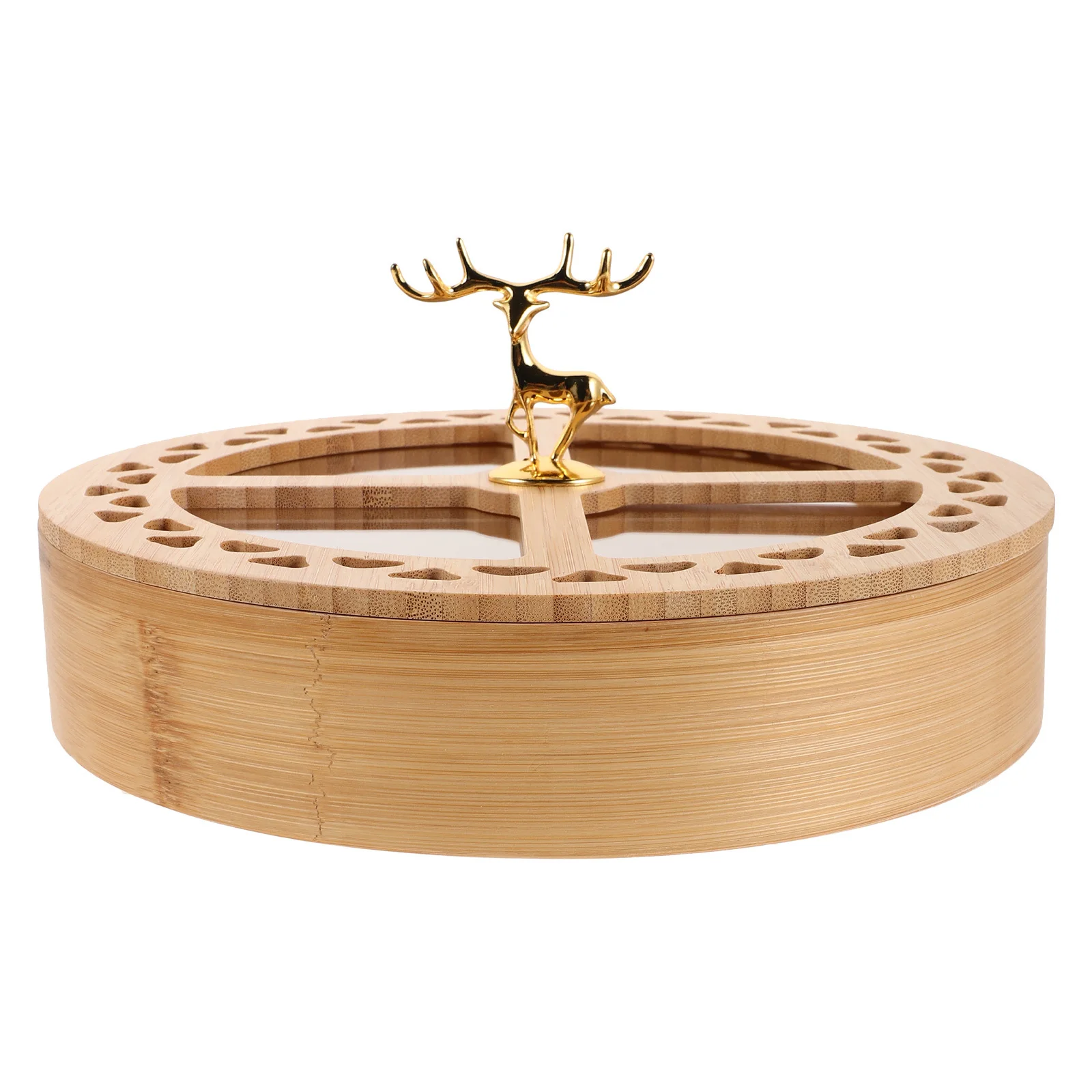 

Four Compartment Dry Fruit Tray Lid Nuts Storage Organizer Transparent Cover Freshness Preserved Quick Identification