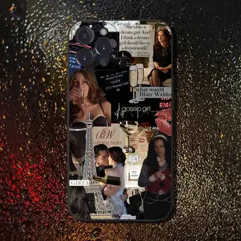 Silikonový kryt s motivem seriálu G-Gossip Girl pro iPhone 16, 15, 14, 13, 12, 11 Plus, Pro Max, XS, X, XR, SE, Mini, 8, 7, měkký černý silikonový kryt. 8 nejlepší prodej Případ Drbny - №3