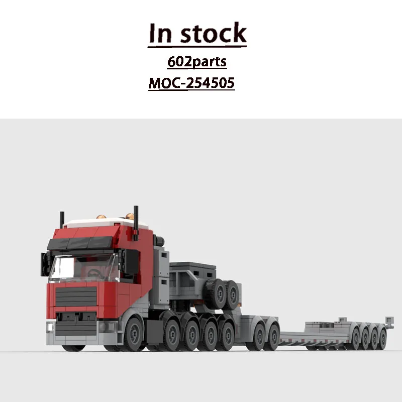 

MOC-254505 New Urban Cargo Transport Trailer Truck Building Block Model 602 Parts Boys Adults Children Birthday Toy Gift