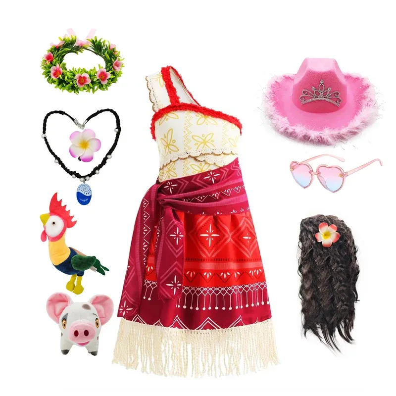 

Платье для косплея Моаны для девочек, летние праздничные платья, костюм принцессы