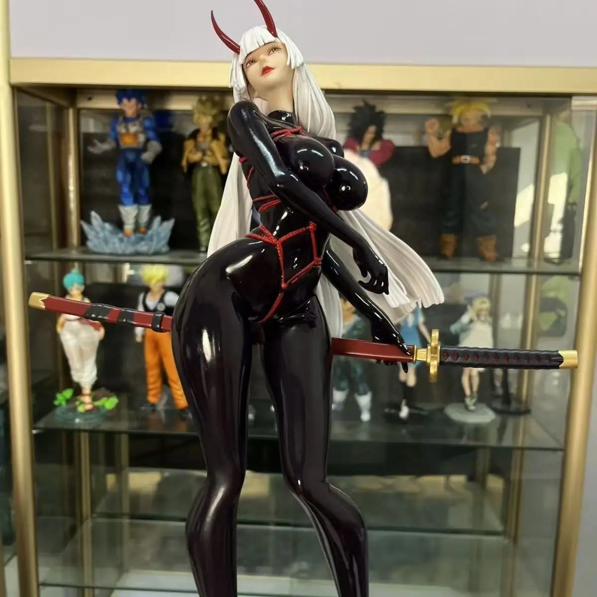 

Senji Muramasa Latex Suit Anime Girl Figure GK Statue 2D Beauty Figure Model Collection Desktop Ornament Gift Collectible Figure