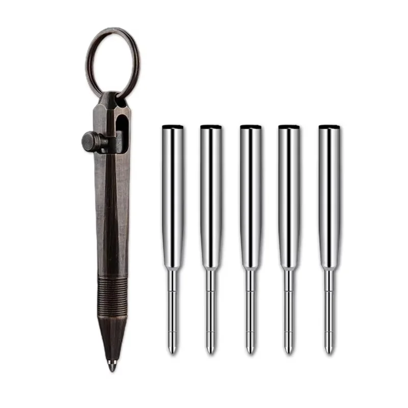 

ABRJ-латунная ручка-роллер со сменными стержнями с тонкими точками 0,5 мм для плавного письма, подходит для ведения журналов и офисов