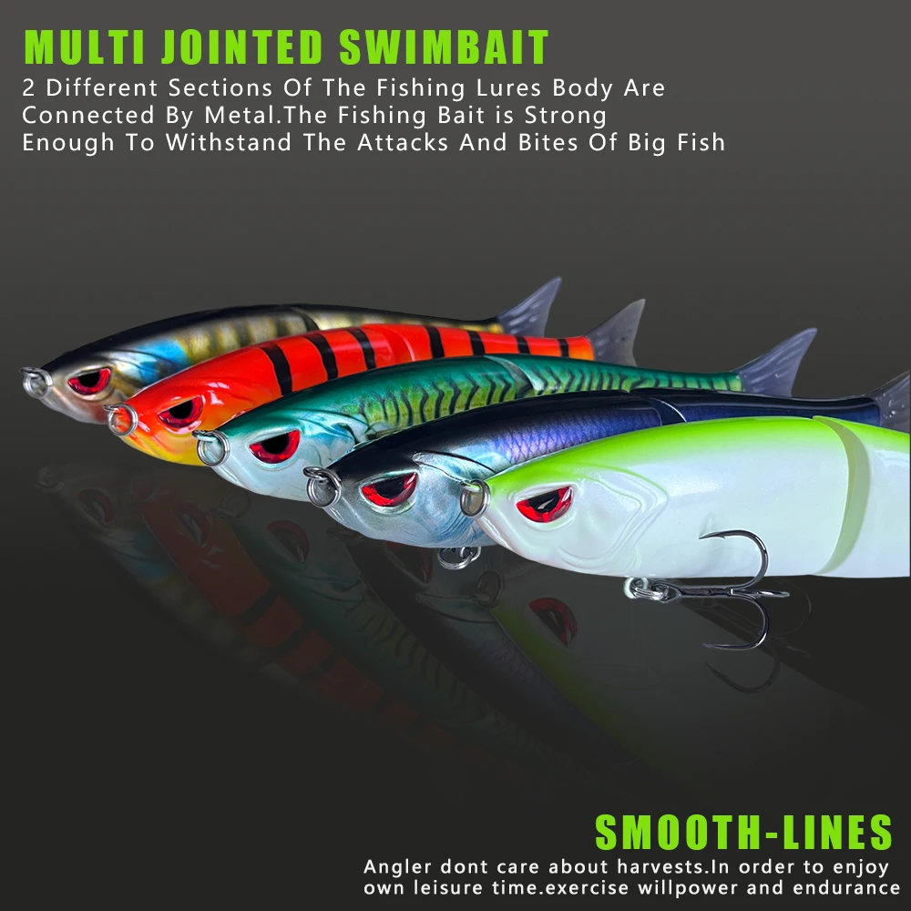 5 Stück Angelköder Madness Swimbait 115mm Großer Köder Meeresangeln Harter Köder Riesiger Gelenkköder Leurre Leurre Balam – Detail 4