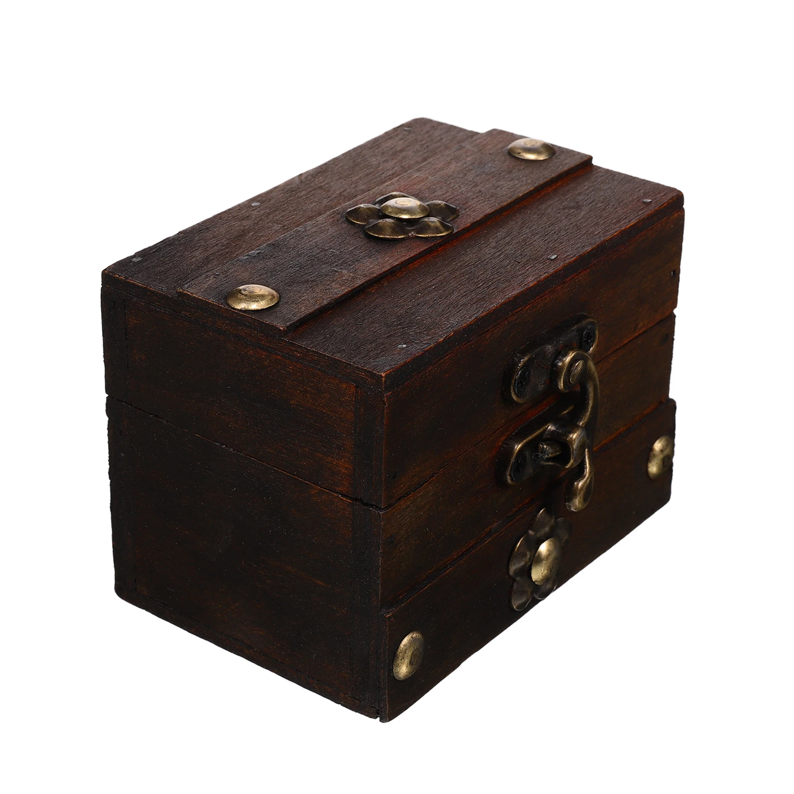 

Wooden Storage Box Vintage Retro Organizer Chest For Desktop Home Decor Keepsake Jewelry Rustic Solid Wood Case