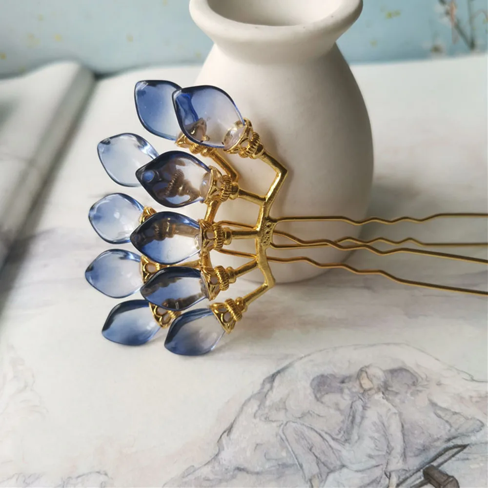 

Costume Headdress Retro Women Alloy Bridal U-shaped Hanfu Hair Sticks Hair Accessories Hair Forks Pearl Row Hairpin