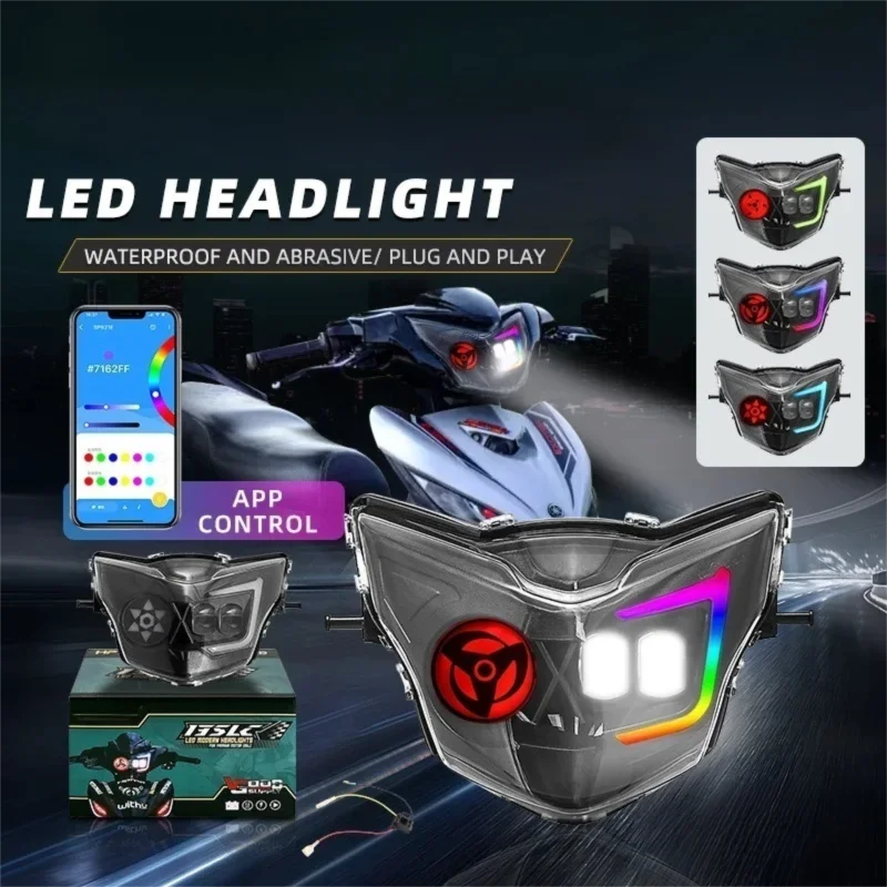 

Светодиодная фара для мотоцикла Yamaha LC135 V2-V7, универсальная передняя фара, линза для фары, фара для мотоциклов и внедорожных мотоциклов.