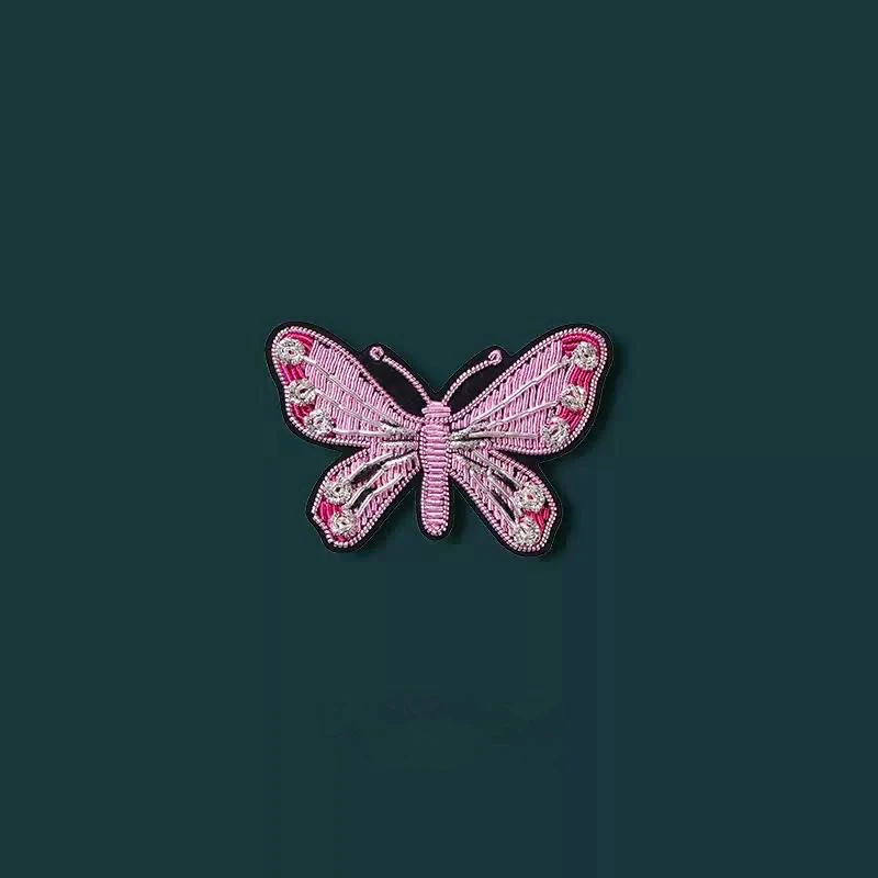 

Fashion India Metallic Silk Cannetille Badge Butterfly Bullion Wire Brooch Coat Bag Hat Applique Deco Boho Jewelry Gift Girl