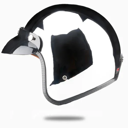 

Винтажный мотоциклетный шлем Kask с открытым лицом, хромированный, серебристый, ретро-пилот, реактивный мото 3/4, полукаско, зеркальный шлем