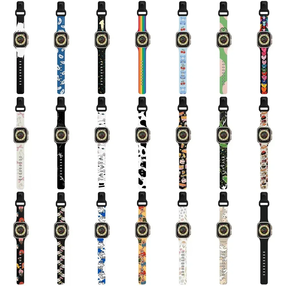 

Cartoon Silicone Watchband for Apple Watch Series Ultra SE 38 40 41mm 42 44 45 49mm iWatch Watch Strap