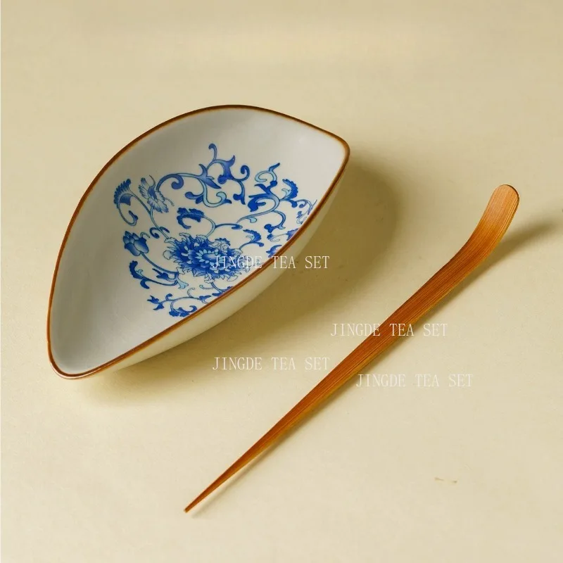 Ru Kiln Ceramic Tea Measuring Device Chinese Style Tea Pick Teaspoon Household Kungfu Tea Ceremony Accessories Teaware Sets