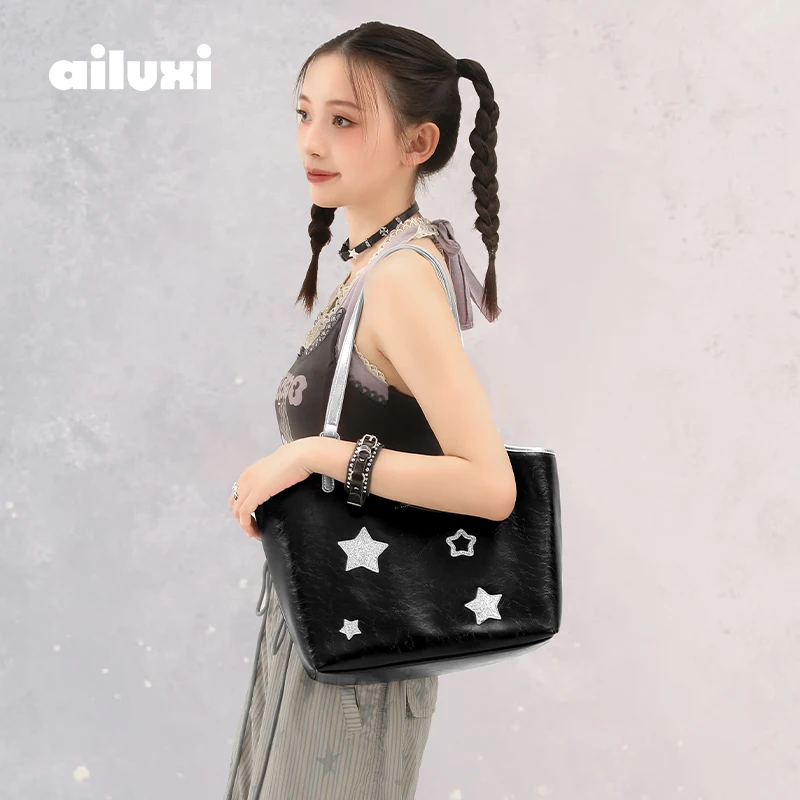 

AILUXI Black Underarm Bag for Women Original Designer Starry Sky Large Capacity Tote Handbag Fashion Office Lady Commuter Work
