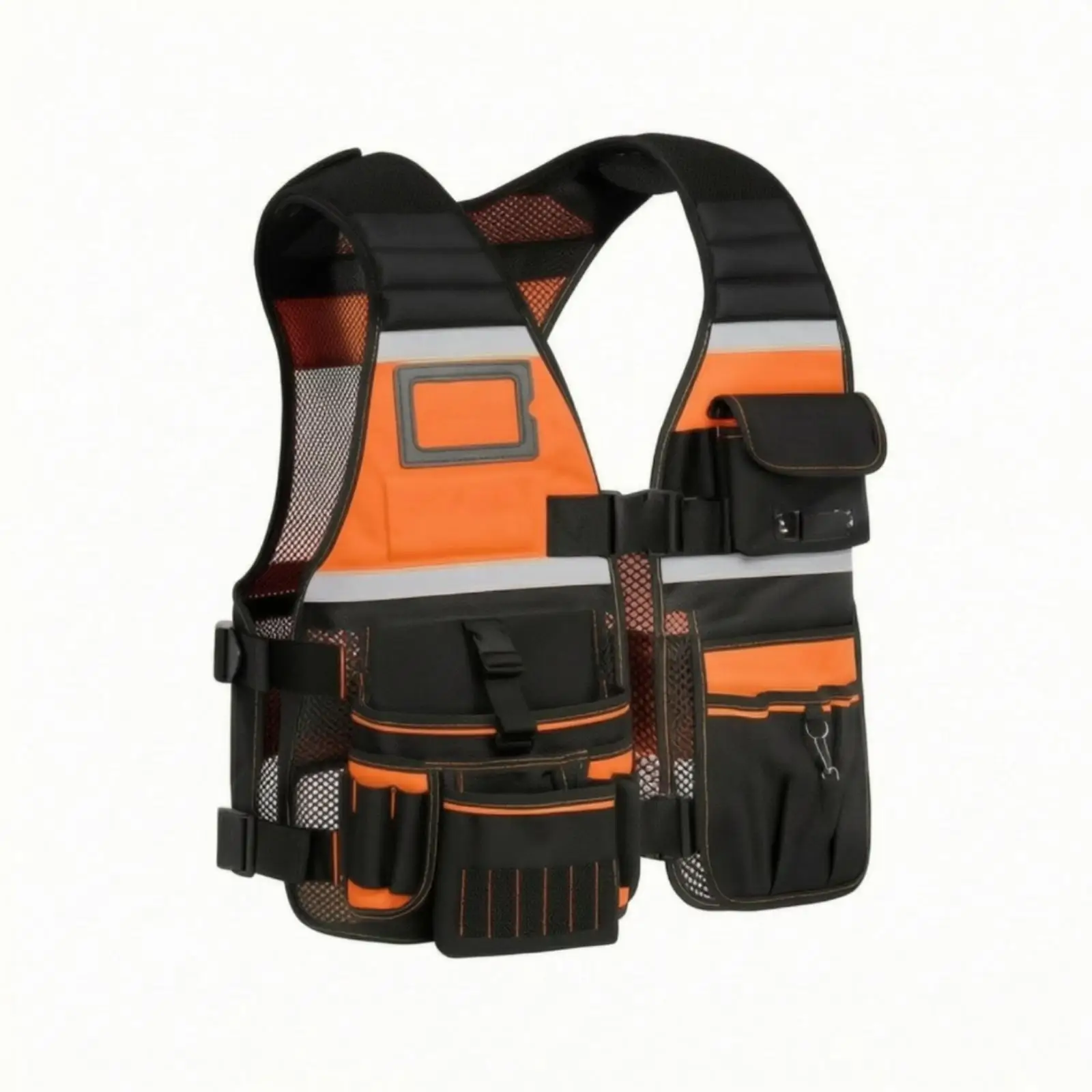 Multi-Use Tool Vest Heavy Duty Reflective Utility Gear Vest Hands for Electricians, Maintenance Workers, Job Sites, Workshops,
